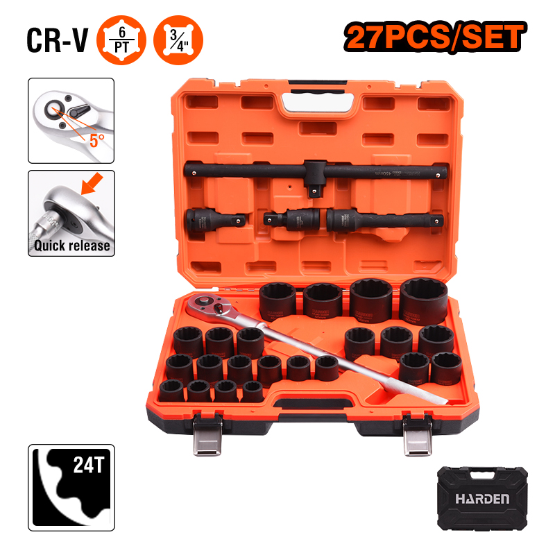 Hand Tools - HARDEN 27 buah Set Soket dengan