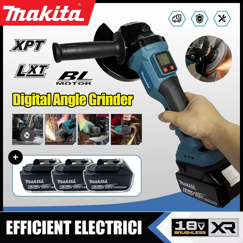 Brushless Angle Grinder Battery Powered - Makita Brushless Digital Display Impact Angle