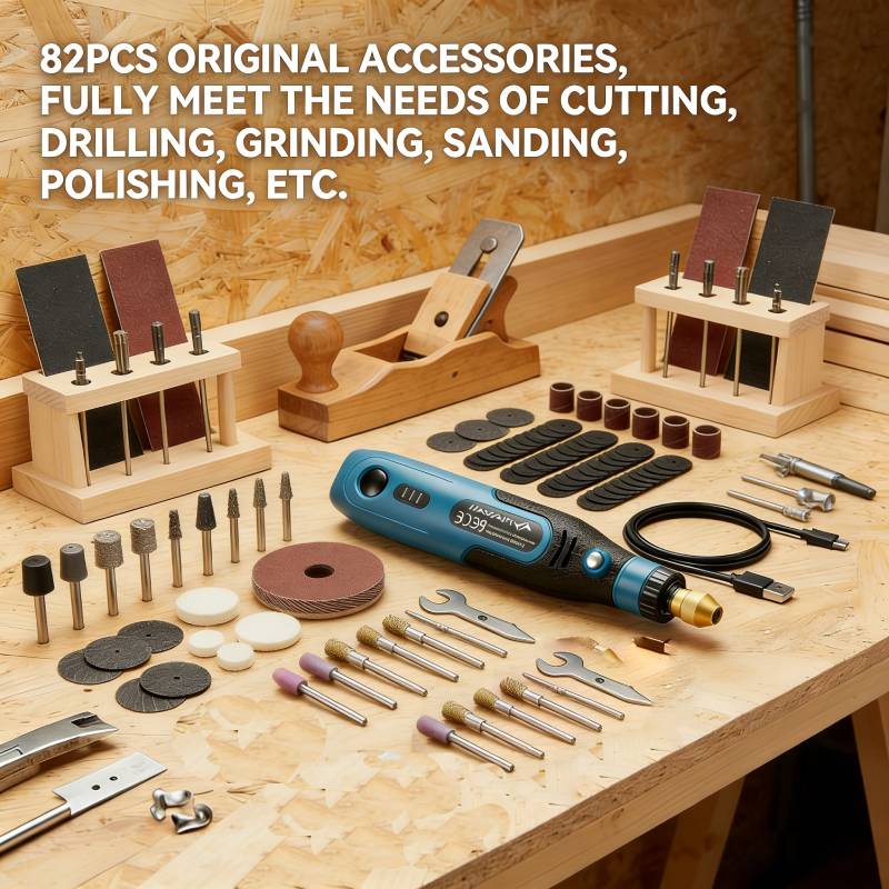 Cordless Rotary Tool Kit Accessories - Alat Putar Mini Tanpa Kabel, 3