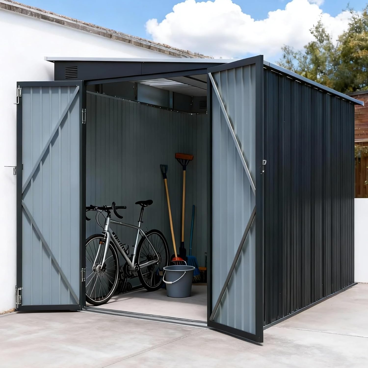 Gudang Logam 6x8 FT dengan Pin - Garden Tools ulasan dan harga