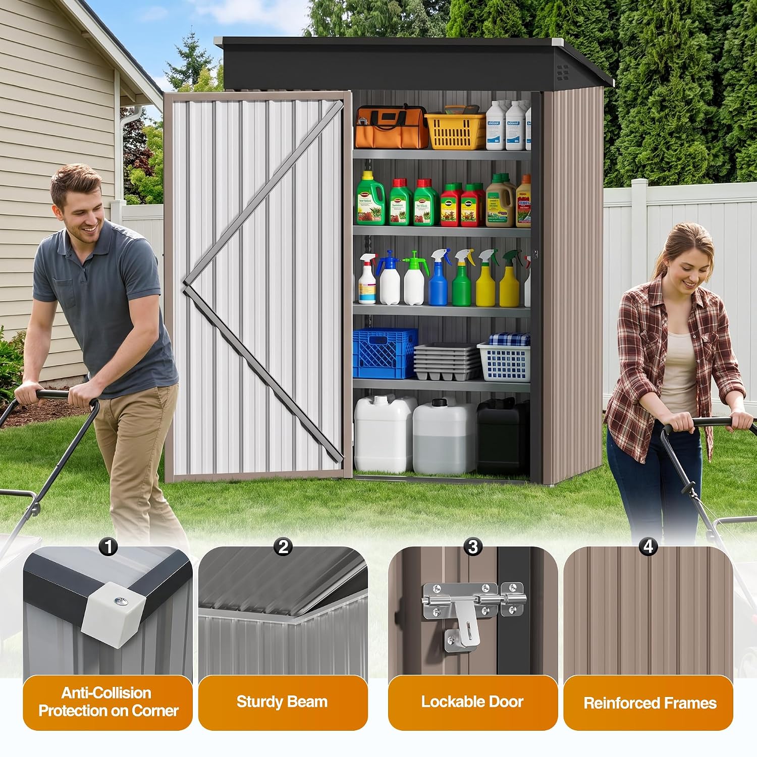 Gudang Penyimpanan Logam 5x3FT - Garden Tools ulasan dan harga
