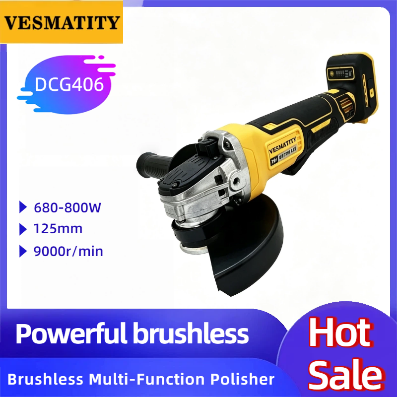 Vesmatity DCG406 Mesin Gerinda - Brushless Angle Grinder Battery Powered ulasan dan harga